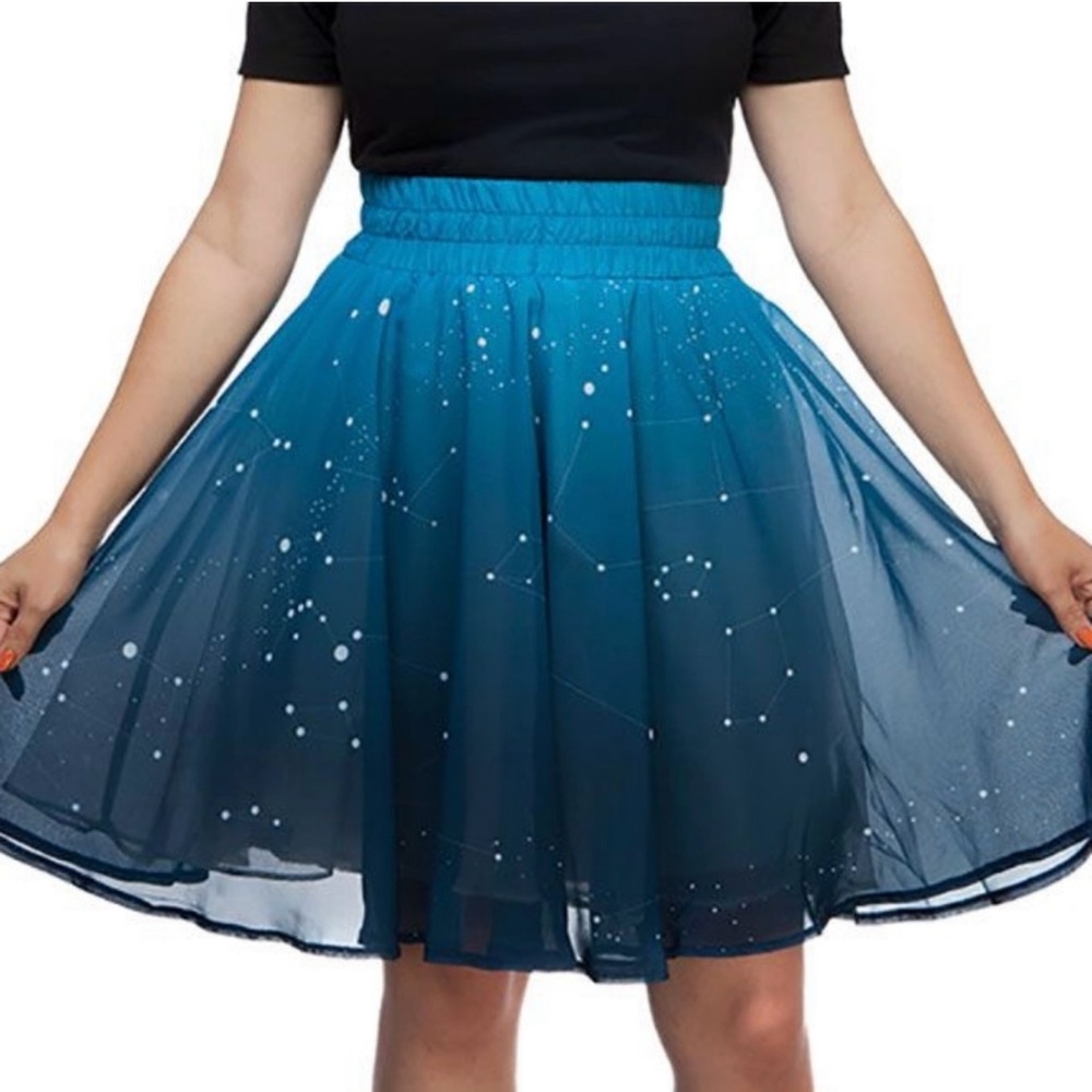 ThinkGeek Twinkling Stars Blue Skirt